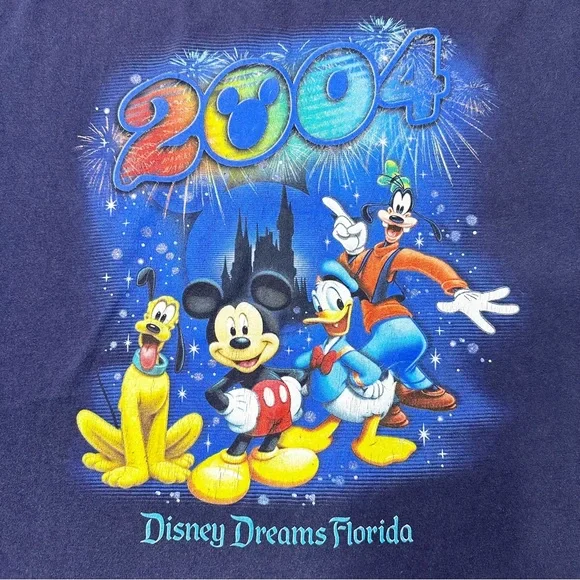 Disney Dreams Florida 2004 Graphic T-Shirt Mickey Donald Pluto Goofy Unisex XL - Picture 3 of 10